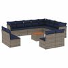 vidaXL 13-delige Loungeset met kussens poly rattan grijs