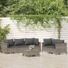 vidaXL 6-delige Loungeset met kussens poly rattan grijs
