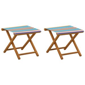 vidaXL Ligstoel 2 pcs massief eucalyptushout Meerkleurig