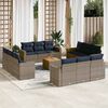 vidaXL 13-delige Loungeset met kussens poly rattan grijs
