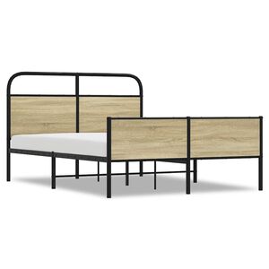 vidaXL Bedframe zonder matras bewerkt hout sonoma eikenkleur 120x200cm