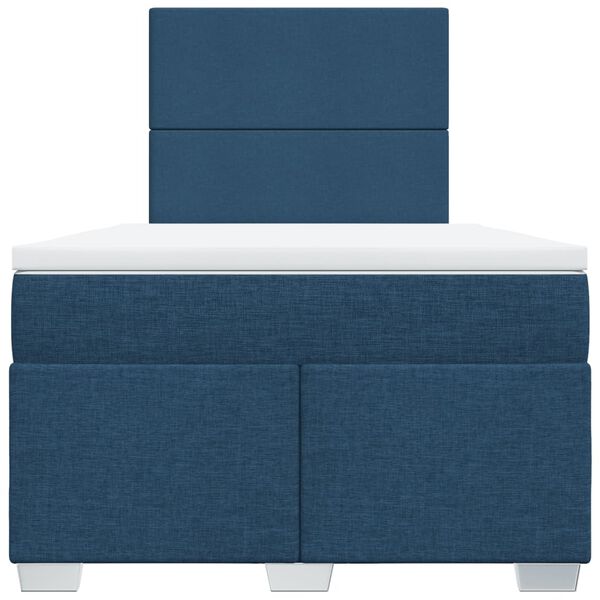 vidaXL Boxspring met matras stof blauw 120x200 cm
