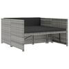 vidaXL 5-delige Loungeset met kussens poly rattan grijs