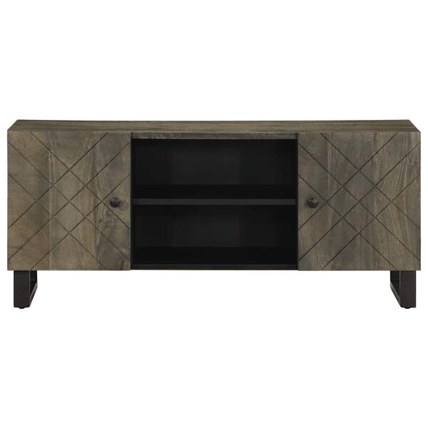 vidaXL Tv-meubel 105x33x46 cm massief mangohout zwart