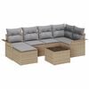 vidaXL Tuin Sofa Set met kussen 7 pcs Beige Poly riet