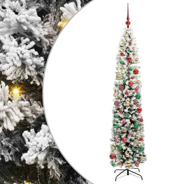 vidaXL Kunstkerstboom Groen 210 cm PVC en Staal en Kunststof