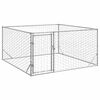 vidaXL Hondenhok voor buiten met deur 2x2x1 m gegalvaniseerd staal