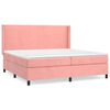 vidaXL Boxspring met matras fluweel roze 200x200 cm
