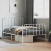 vidaXL Bedframe met hoofd- en voeteneinde&nbsp;metaal wit 107x203 cm