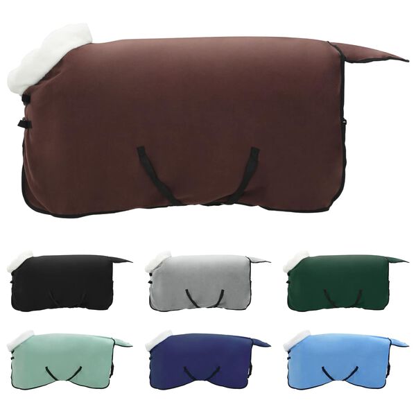 vidaXL Paardendeken Volledig Donkerbruin 105 cm Polar fleece