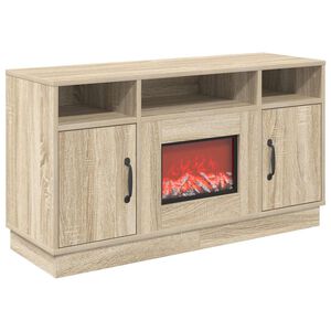 vidaXL Elektrische haard Sonoma 100 x 33 x 55 cm Bewerkt hout