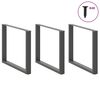 vidaXL Eettafelpoten 3 st U-vormig 100x(72-73) cm staal antraciet
