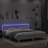 vidaXL Bedframe met hoofdeinde en LED-verlichting wit 200x200 cm