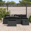vidaXL Tuin Sofa Set met kussen met opslag 6 pcs Zwart Poly riet