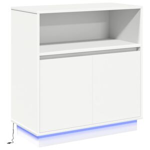 vidaXL LED Sideboard Wit 71 x 34,5 x 75 cm Bewerkt hout