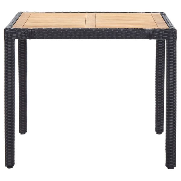 vidaXL 5-delige Tuinset met kussens poly rattan zwart