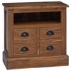 vidaXL Opbergkast met lade Naturel 60 x 30 x 60 cm Massief Teakhout