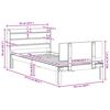 vidaXL Bedframe met hoofdeinde 2 pcs Wasbruin Massief Vurenhout