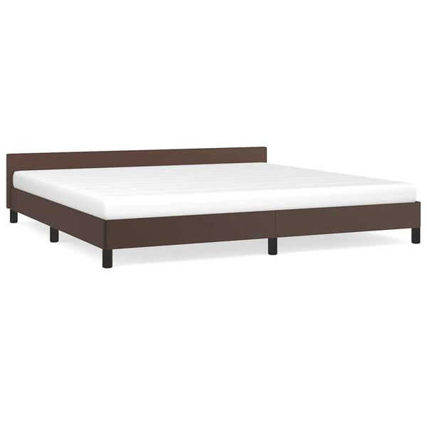 vidaXL Bedframe met hoofdeinde zonder matras 200x200 cm bruin