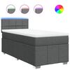vidaXL Boxspring met matras stof donkergrijs 80x200 cm
