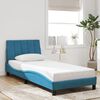 vidaXL Bedframe met LED zonder matras "Hanko" fluweel blauw 80x200 cm