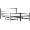 vidaXL Bedframe met hoofd- en voeteneinde metaal zwart 150x200 cm