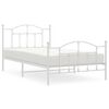 vidaXL Bedframe met hoofd- en voeteneinde metaal wit 107x203 cm