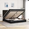 vidaXL Ottoman bed met matras en LED's 180x200cm stof zwart