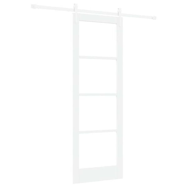 vidaXL Schuifdeur Wit 73,5 x 211 cm Massief grenenhout en glas