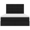 vidaXL Opbergbed met LED met matras Zwart 140 x 200 cm Nep Leer