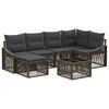 vidaXL Tuinbankenset 7 st Grijs poly rattan