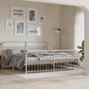 vidaXL Bedframe met hoofd- en voeteneinde metaal wit 193x203 cm