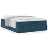 vidaXL Ottoman bed met matras 140x190cm fluweel donkerblauw