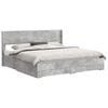 vidaXL Bedframe met opbergruimte en hoofdbord Betongrijs 180 x 200 cm
