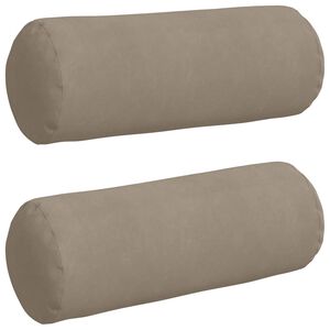 vidaXL Bolster Kussens 2 stuks Taupe &Oslash; 25 x 70 cm Microvezel Stof