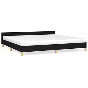 vidaXL Bedframe zonder matras stof zwart 200x200 cm