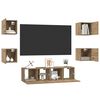 vidaXL Tv-meubelset Wandgemonteerd 6 pcs Artisan Eiken Bewerkt hout