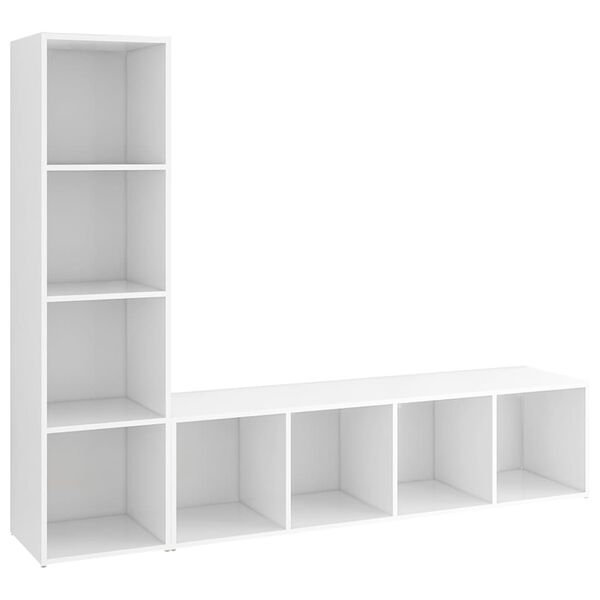 vidaXL Tv-meubelen 2 st 142,5x35x36,5 cm bewerkt hout wit