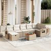 vidaXL 8-delige Loungeset met kussens poly rattan beige