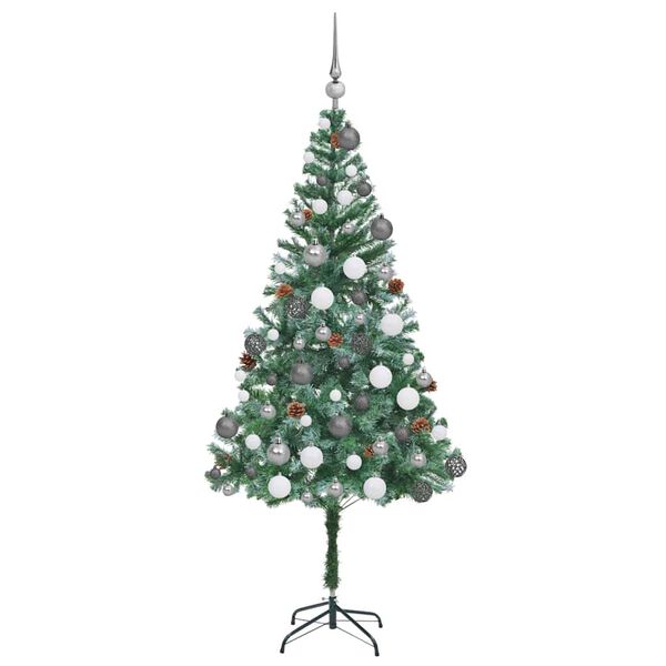vidaXL Kunstkerstboom met 300 LED Groen 180 cm PVC en Staal