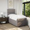 vidaXL Boxspring met matras stof taupe 100x200 cm