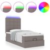 vidaXL Ottoman bed met matras en LED's 100x200cm stof taupe