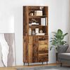 vidaXL Highboard met lade 2 pcs Oud Hout Geengineerd Hout en Glas