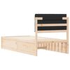 vidaXL Bedframe met Gevoerd Hoofdgedeelte Zwart 75 x 190 cm