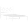 vidaXL Bedframe met hoofdbord metaal wit 107x203 cm