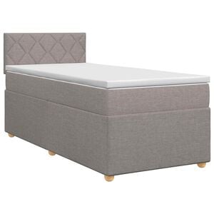 vidaXL Boxspringbed met matras met hoofdeinde Taupe 80 x 200 cm Stof