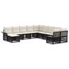 vidaXL Tuinbankenset 11 st 11-zits Zwart en Cream Wit poly rattan