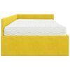 vidaXL Hoekbedframe met Matras Anders 2 pcs Geel Fluweel