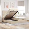 vidaXL Ottoman bed met matrassen 180x200cm stof cr&egrave;mekleurig