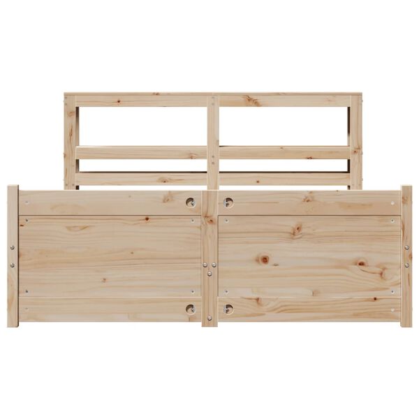 vidaXL Bedframe met hoofdbord massief grenenhout 160x200 cm